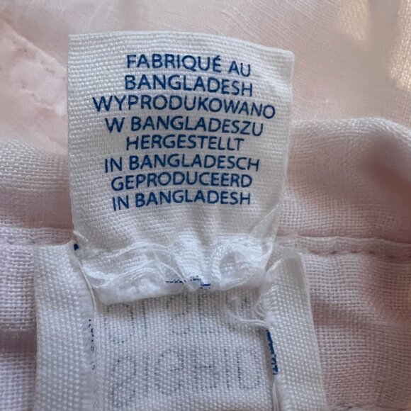 Sigrid Olsen pure linen split neck button front shirt Pale Pastel Pink Medium - Picture 7 of 8